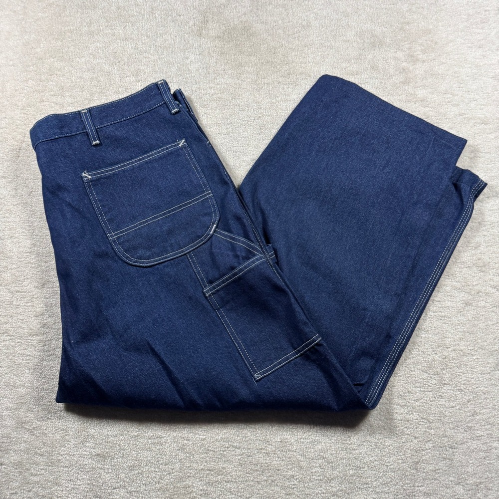 Roebucks Carpenter Jeans Mens 42x32 Blue Vintage Sears WearTuff Workwear USA
